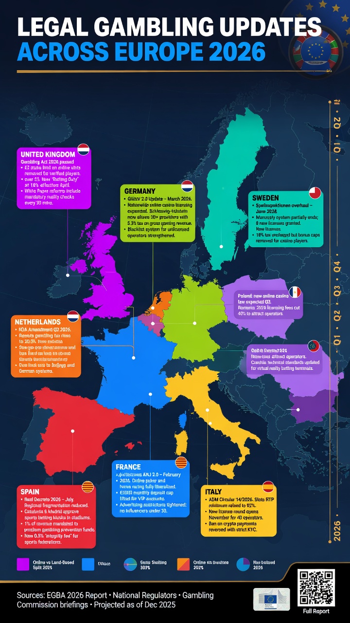 Legal Gambling Updates Across Europe 2026